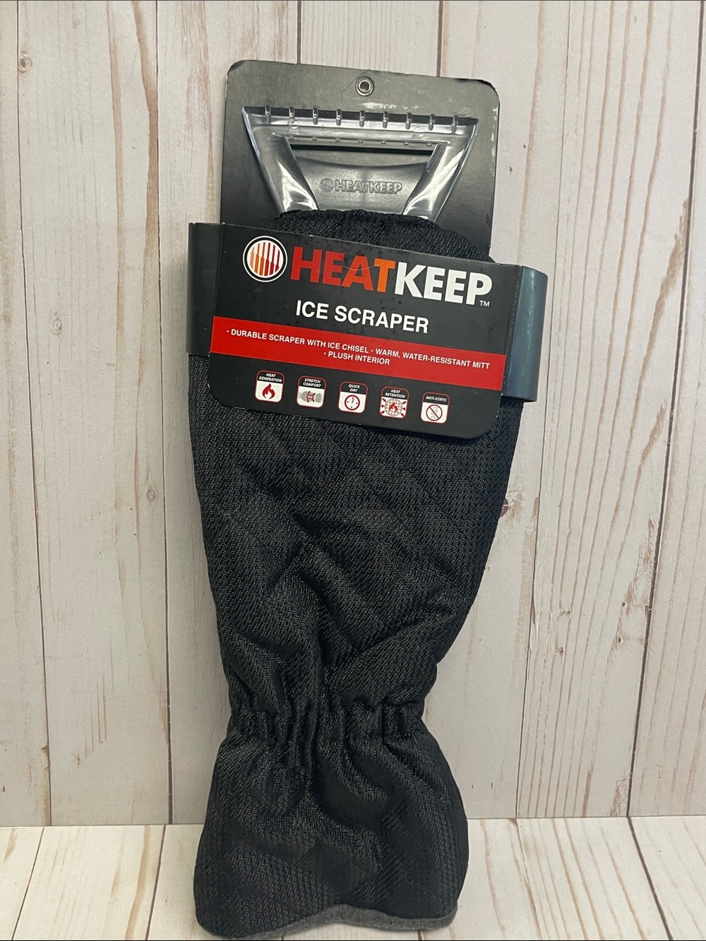 Fleece Lined Auto Car Windshield Fleece Lined Ice Scraper Glove Mitt BLACK NEW